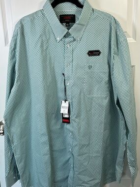 Rock Roll Denim XXL ReFlex Geometric Button Down Shirt NWT
